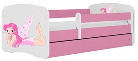 Letoss Detská posteľ BABY DREAMS 160/80- Víla Ružová S matracom S uložným priestorom