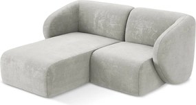 Svetlosivá ženilková rohová pohovka (ľavý roh/s leňoškou) Lani – Makamii