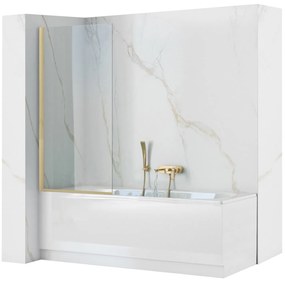 Rea Elegant Gold, vaňová zástena s pevným krídlom 70x140 cm, zlatá matná, REA-W6600