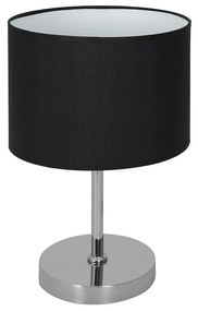 Stolná lampa Casino, 1x čierne textilné tienidlo, ch