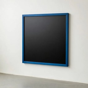 Toptabule.sk  Čierna kriedová tabuľa v modrom drevenom ráme COLOR 100x200 cm