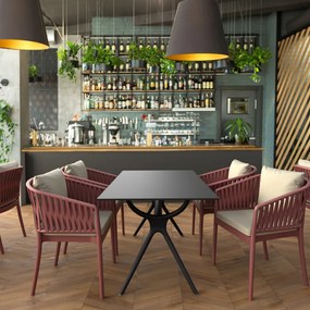 PORTOFINO záhradná stolička s podrúčkami marsala