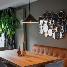 Dizajnové závesné svietidlo čierne - Triangolo