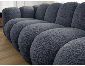 Tmavosivá pohovka z textílie buklé 232 cm Hippolyte – Bobochic Paris