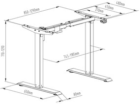 Liftor Up, šedý výškovo nastaviteľný, elektricky polohovateľný stôl