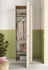 Predsieňová šatníková skriňa Lima, béžová kašmír/dub evoke