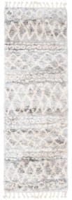 Kusový koberec shaggy Apache svetlo sivý atyp 60x200cm