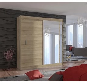 Šatní skriňa so zrkadlom SABRINA 203x215 cm dub sonoma
