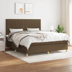 Boxspring posteľ s matracom tmavohnedá 180x200 cm látka 3142516