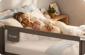 Bezpečnostná zábrana k posteli 180 cm Nukido NK-227 - sivá