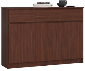 Komoda Karolína 140 cm 3 skrinky a 3 zásuvky wenge