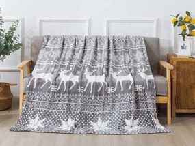 XPOSE® Mikroplyšová  deka VIANOCE  - sivá 140x200 cm