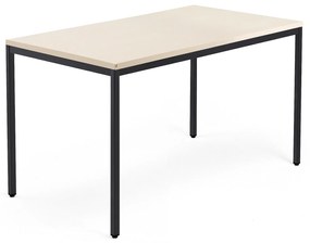 Kancelársky pracovný stôl QBUS, 1400x800 mm, breza/čierna