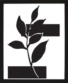 Rámovaný obraz Čiernobiela rastlinná abstrakcia III, 24x30 cm%