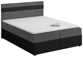 Manželská posteľ Boxspring 140x200 cm Mimosa Comfort (melíorvaná sivá + čierna) (s roštom a matracom). Akcia -20%. Vlastná spoľahlivá doprava až k Vám domov. 1056225