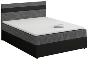 Manželská posteľ Boxspring 140x200 cm Mimosa Comfort (melíorvaná sivá + čierna) (s roštom a matracom). Akcia -20%. Vlastná spoľahlivá doprava až k Vám domov. 1056225