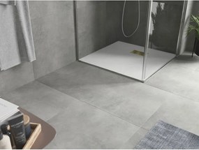 Mexen Hugo, štvorcová sprchová vanička SMC 90 x 90 cm, biela, zlatá krytka, 42109090-G