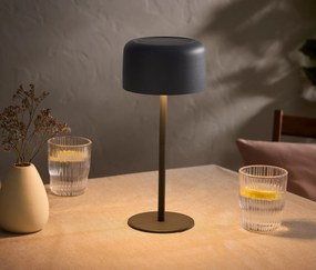 Solárna akumulátorová stolová lampa, sivá