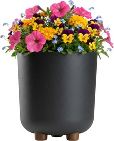 PLASTOVÝ KVETINÁČ TERRA 19,5X21 CM ANTRACITOVÁ
