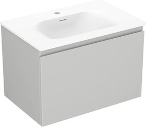 Mexen Orio, kúpeľňová skrinka 70 cm s umývadlom Vela, 1 zásuvka, šedá matná/biela matná, 91A10-07047-1-BF62-W23M01
