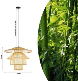 Immax 08255L - Luster na lanku PINCHOS 1xE27/40W/230V pr. 50 cm bambus