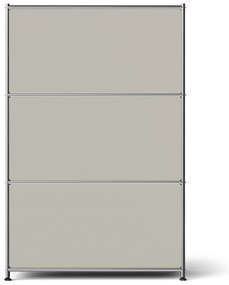 Kovová komoda »CN3 Slim Line« s 2 výklopnými priečinkami, svetlosivá