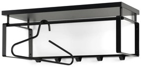 Čierny kovový nástenný vešiak s poličkou 70 cm Rex – Spinder Design