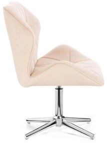 LuxuryForm DESIGN Stolička MILANO MAX VELUR na striebornom kríži - krémová