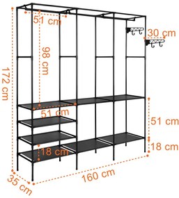 Šatníková skriňa SYNTIA čierna
