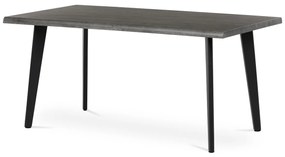 Autronic - Stůl jídelní, 160x90x75 cm, MDF deska, dekor šedý dub, kov, černý lak - HT-F4416 GREY AKCE NOVINKA