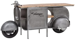 furniture-nabytek.cz - Masívna skrinka pod umývadlo Vanity z kovu a manga, lakovaná, strieborná