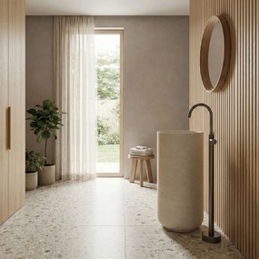 Rea Lungo, voľne stojaca umývadlová batéria, grafitová, REA-B4308