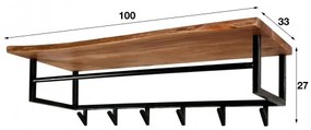 Vešiak 24-87 Edge 6 Hooks Drevo Acacia - PRODUKT JE SKLADOM U NÁS - 1Ks  - Komfort-nábytok