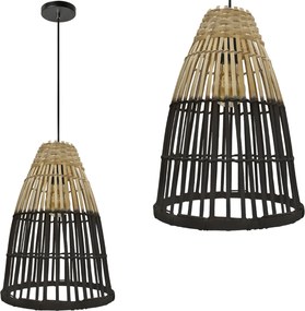 Toolight Toolight, stropné svietidlo 1xE27, APP1328-1CP, čierna-prírodná hnedá, OSW-02462