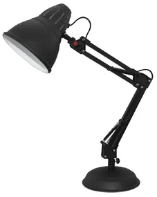 ACA DECOR Retro stolná lampa UFFICIO, čierna farba