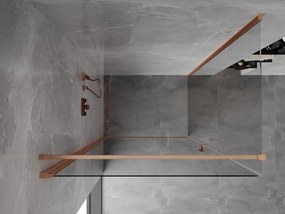 Mexen Mist-B, 1-krídlový výklopný sprchový kút 80 x 100 cm, číre sklo, medený matný profil, 8A2T-080-100-65-00