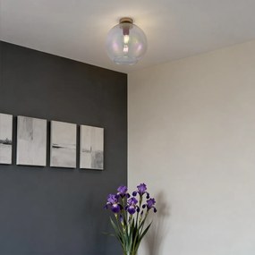 Art Deco stropné svietidlo zlaté s dúhovým sklom - Sandra