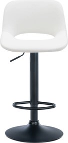 Barová stolička Camden - koženka, čierny rám - Biela