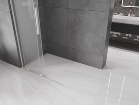 Mexen Velar L, posuvná sprchová zástena Walk-in 110 x 200 cm, 8mm sklo námraza, brúsená oceľ, 871-110-003-33-97