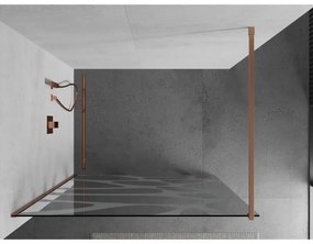 Mexen Kioto, sprchová zástena Walk-In 80 x 200 cm, 8mm číre sklo biely vzor, medený matný profil, 800-080-101-65-97