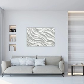 Obraz - 3D biele vlny (90x60 cm)