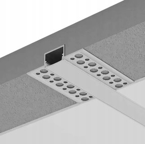 ECOLIGHT Zapustený hliníkový eloxovaný profil - sada 2m