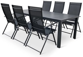 Záhradný jedálenský set Viking XL + 6x kovová stolička Pia