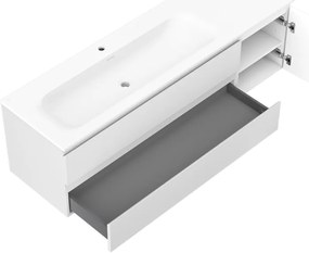 Mexen Orio, kúpeľňová skrinka 160 cm s umývadlom Vela vľavo, 2S, 1D, biela matná, 91A13-16047-3-BBFFFF01-W23L01