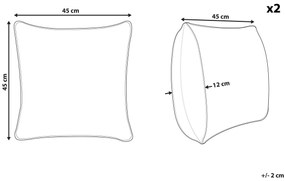 Sada 2 vankúšov s motívom hada 45 x 45 cm béžovo čierna MANORA Beliani
