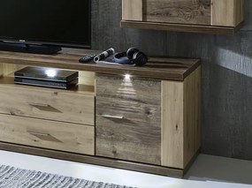 Obývacia stena Grande, dub artisan / dub Ribbeck, s osvetlením