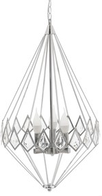 Toolight - Krištáľová závesná lampa 3xE14 40W APP210-3CPR, strieborná, OSW-07500