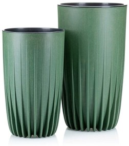 Kvetináč STRIPPED ECO III 25 cm zelený