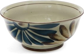 Modrá/béžová porcelánová ramen miska 1 l Flower – Rex London