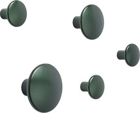 Nástenné háčiky Dots Metal tmavozelené 5 ks